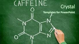  Presentation with organic tea - Presentation theme featuring caffeine molecule blackboard chemical molecule background and a ocean colored foreground