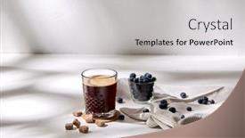  Presentation with blueberries - Beautiful slide deck featuring caffeine-objects-and-drinks-concept backdrop and a light gray colored foreground