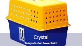  Presentation with cage - Colorful slides enhanced with cage isolated with clipping path backdrop and a navy blue colored foreground