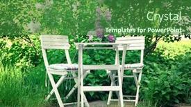  Presentation with cage - Beautiful slides featuring cage-with-beautiful-lilac-flowers backdrop and a forest green colored foreground