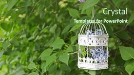  Presentation with lilac bush - Amazing slides having cage-with-lilac-flowers-hanging backdrop and a tawny brown colored foreground