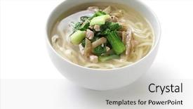  Presentation with pork shredded on grill banana - Amazing slides having cai rou si mian chinese backdrop and a light gray colored foreground