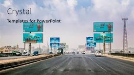  Presentation with road intersection - Beautiful presentation design featuring caikro-egypt-jan-31-2020 backdrop and a  colored foreground