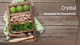  Presentation with cocktail bar - Audience pleasing slide deck consisting of caipirinha - mojito cocktail ingredients and bar backdrop and a violet colored foreground