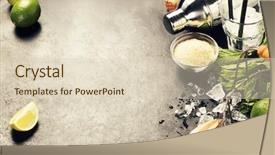  Presentation with mint - Cool new theme with caipirinha - mojito cocktail ingredients fresh mint backdrop and a soft green colored foreground