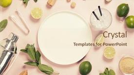  Presentation with cocktail - Slide deck consisting of caipirinha - mojito cocktail ingredients on pink background and a lemonade colored foreground