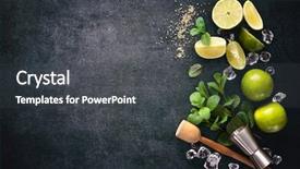  Presentation with colorful cocktails mojito red cocktail - Cool new PPT theme with caipirinha - mojito cocktail making mint lime backdrop and a dark gray colored foreground