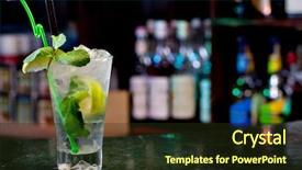  Presentation with cocktail bar - Beautiful PPT layouts featuring caipirinha - mojito cocktail on the background backdrop and a  colored foreground