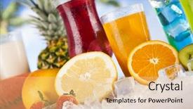  Presentation with blur beam column slab - PPT theme having caipirinha - summer drink with blur beach background and a yellow colored foreground