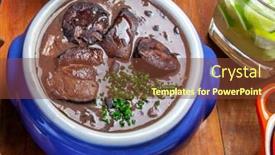  Presentation with food - Slide deck featuring caipirinha-with-feijoada-brazilian-food background and a tawny brown colored foreground