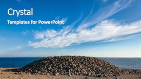  Presentation with rolling stones - Colorful PPT layouts enhanced with cairn made of cobble deposit backdrop and a teal colored foreground