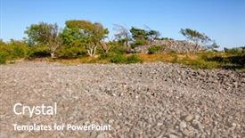  Presentation with rolling stones - Slides consisting of cairn made of cobble deposit background and a coral colored foreground