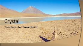  Presentation with indigenous - Presentation theme having detail of the stone wall stone fence background background and a coral colored foreground