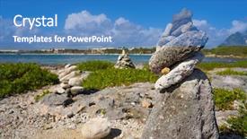  Presentation with maya bay - Amazing PPT theme having cairns - akumal bay cairn stone stacked backdrop and a  colored foreground