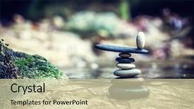  Presentation with zen - Presentation consisting of cairns - balanced rock zen stack background and a soft green colored foreground