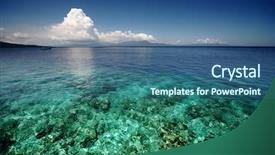  Presentation with sea coral - Theme enhanced with cairns - coral reef transparent sea background and a ocean colored foreground
