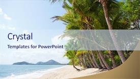  Presentation with queensland - Colorful presentation enhanced with cairns - deserted tropical beach with palm backdrop and a  colored foreground
