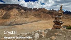  Presentation with stone cross all things work together - Audience pleasing presentation theme consisting of cairns - stone cairn in himalayas near backdrop and a coral colored foreground