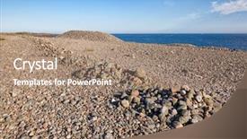  Presentation with rolling stones - Cool new PPT theme with cairns made of cobble deposit backdrop and a coral colored foreground