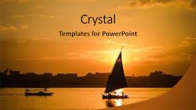  Presentation with nile river - Beautiful presentation theme featuring cairo - sunset over nile backdrop and a gold colored foreground