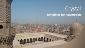  Presentation with cairo - Audience pleasing theme consisting of religion dome al - cairo cityscape including al mo'ayyad backdrop and a teal colored foreground