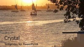  Presentation with nile egypt - Beautiful slide set featuring cairo egypt - sunset over nile backdrop and a coral colored foreground