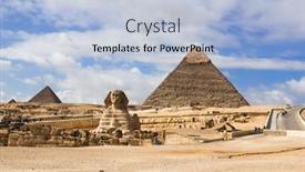  Presentation with cairo - Presentation design consisting of cairo egypt - giza pyramids in a cloudy day background and a light blue colored foreground