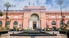  Presentation with egypt museum - PPT theme having cairo-egypt-jan-31-2020 background and a light blue colored foreground