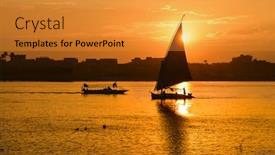  Presentation with nile egypt - Slide set having cairo-egypt-sunset-over-nile background and a gold colored foreground