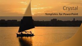  Presentation with nile egypt - Audience pleasing presentation design consisting of cairo-egypt-sunset-over-nile backdrop and a yellow colored foreground