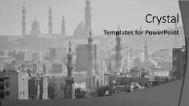  Presentation with cairo - PPT layouts with cairo skyline - egypt background and a light gray colored foreground