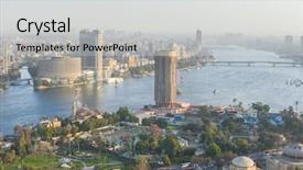  Presentation with cairo - Beautiful slides featuring cairo skyline - egypt backdrop and a light gray colored foreground