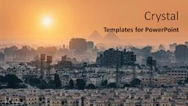  Presentation with cairo - Presentation having cairo skyline egypt at sunset background and a coral colored foreground
