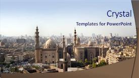  Presentation with cairo - Slide deck consisting of cairo skyline egypt background and a sky blue colored foreground