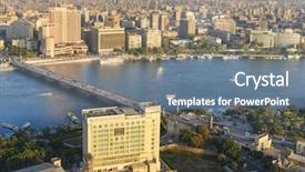  Presentation with cairo - Cool new PPT theme with cairo skyline - egypt backdrop and a ocean colored foreground