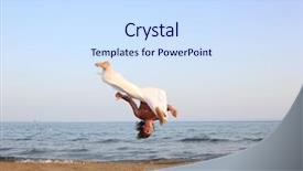  Presentation with sunset coast of the sea - Amazing slide deck having caixoeiras - capoeira dancer posing backdrop and a sky blue colored foreground