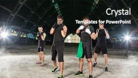  Presentation with group training - Audience pleasing PPT theme consisting of caixoeiras - group of young men backdrop and a  colored foreground