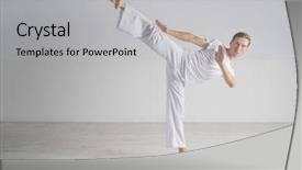  Presentation with safety kick off - PPT layouts having caixoeiras - man in sportswear performing background and a light gray colored foreground