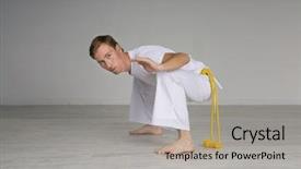  Presentation with art - PPT layouts enhanced with caixoeiras - man practicing capoeira brazilian martial background and a  colored foreground