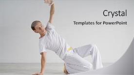  Presentation with art - PPT layouts having caixoeiras - man practicing capoeira brazilian martial background and a  colored foreground