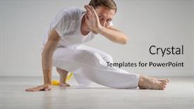  Presentation with egyptan folk art - Slide deck enhanced with caixoeiras - man practicing capoeira brazilian martial background and a light gray colored foreground