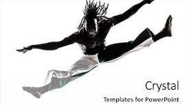  Presentation with black man - PPT theme featuring caixoeiras - one black man dancer dancing background and a white colored foreground