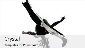  Presentation with one person black shadow - PPT theme enhanced with caixoeiras - one black man dancer dancing background and a light gray colored foreground
