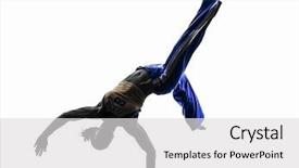  Presentation with concert symphony woman dancing in grass - Presentation theme having caixoeiras - one caucasian woman capoeira dancer background and a light gray colored foreground