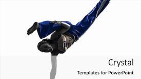  Presentation with dancing - Cool new slide deck with caixoeiras - one caucasian woman capoiera dancer backdrop and a white colored foreground