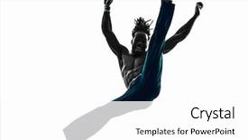  Presentation with dancing - Presentation design featuring caixoeiras - one man capoiera dancer dancing background and a  colored foreground