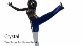  Presentation with concert symphony woman dancing in grass - PPT layouts featuring caixoeiras - one woman capoeira dancer dancing background and a  colored foreground