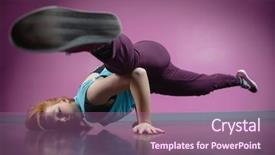  Presentation with break dance - PPT theme enhanced with caixoeiras - pretty break dancer busting background and a  colored foreground