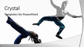  Presentation with studio - PPT theme enhanced with caixoeiras - silhouette studio isolated on white background and a  colored foreground