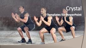  Presentation with healthy - Presentation design consisting of caixoeiras - three young healthy men exercising background and a  colored foreground